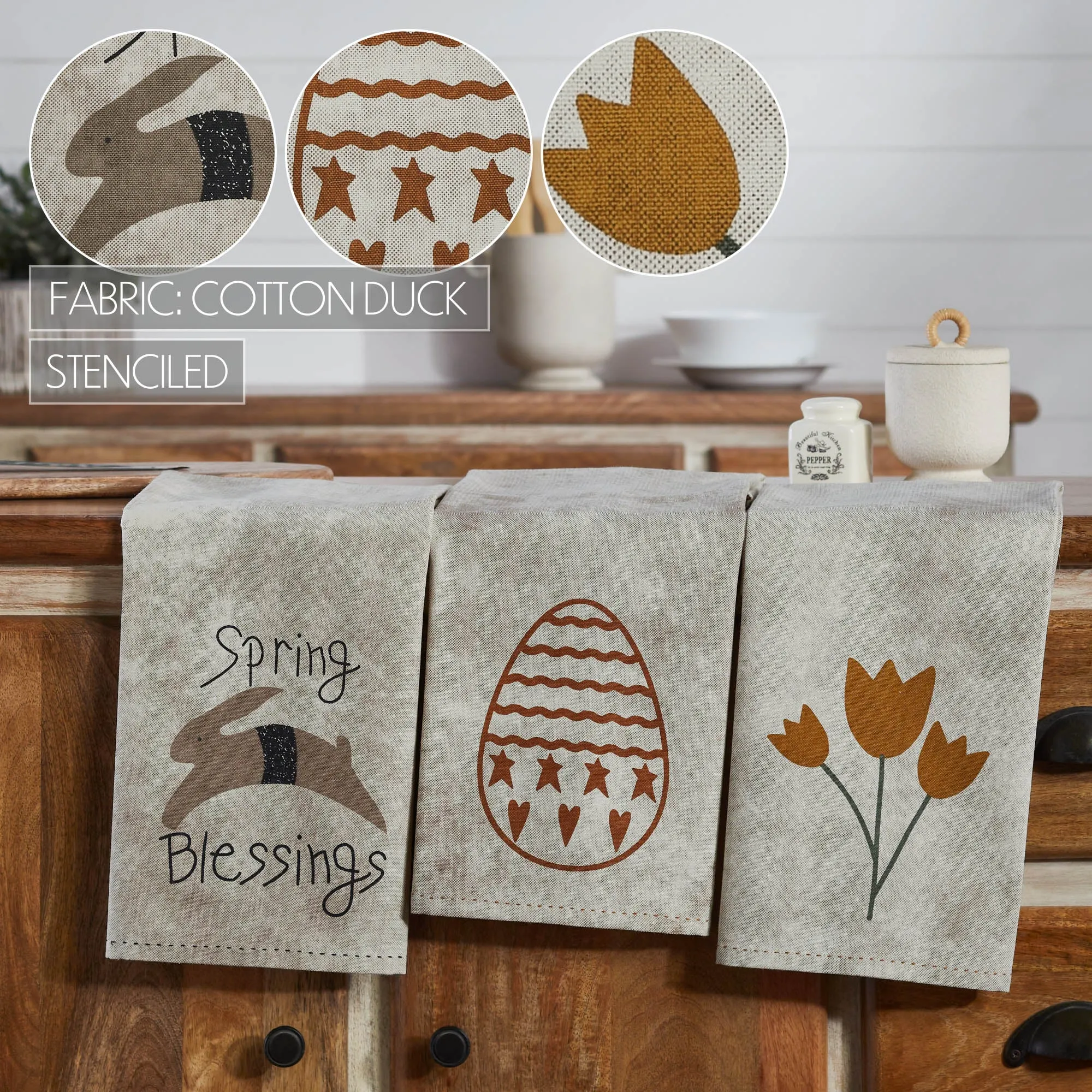 Spring In Bloom Tea Towel Set of 3 19x28