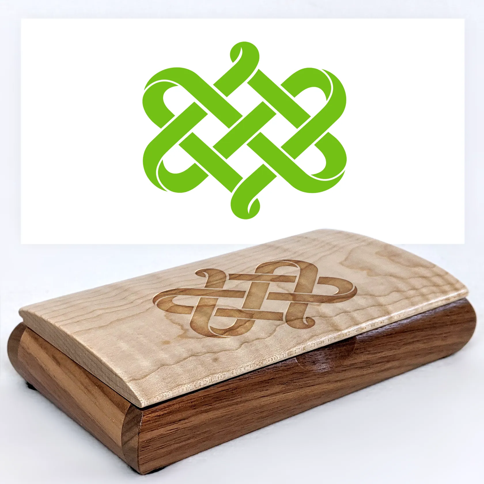 St. Patrick's Day Celtic Heart - Engraved Wooden Keepsake Box