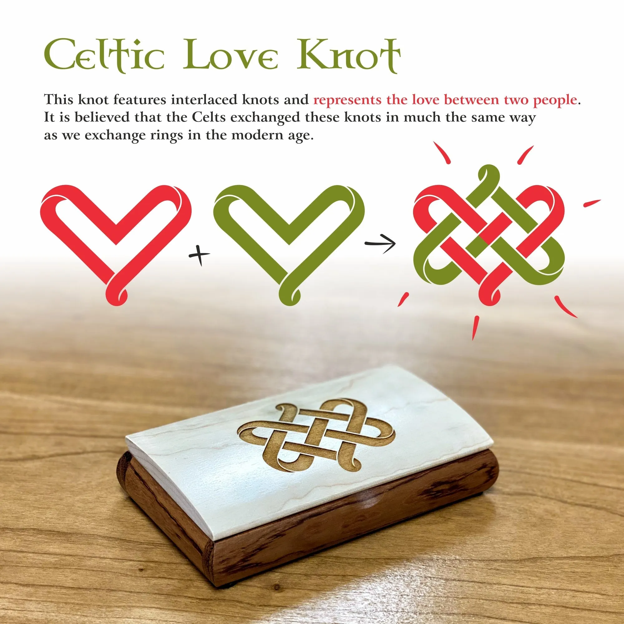 St. Patrick's Day Celtic Heart - Engraved Wooden Keepsake Box