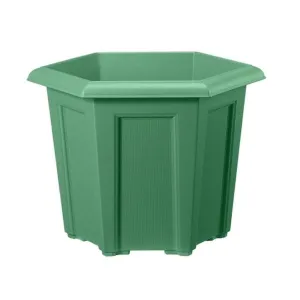 Stewarts 40cm Green Regency Hexagonal Plastic Planter