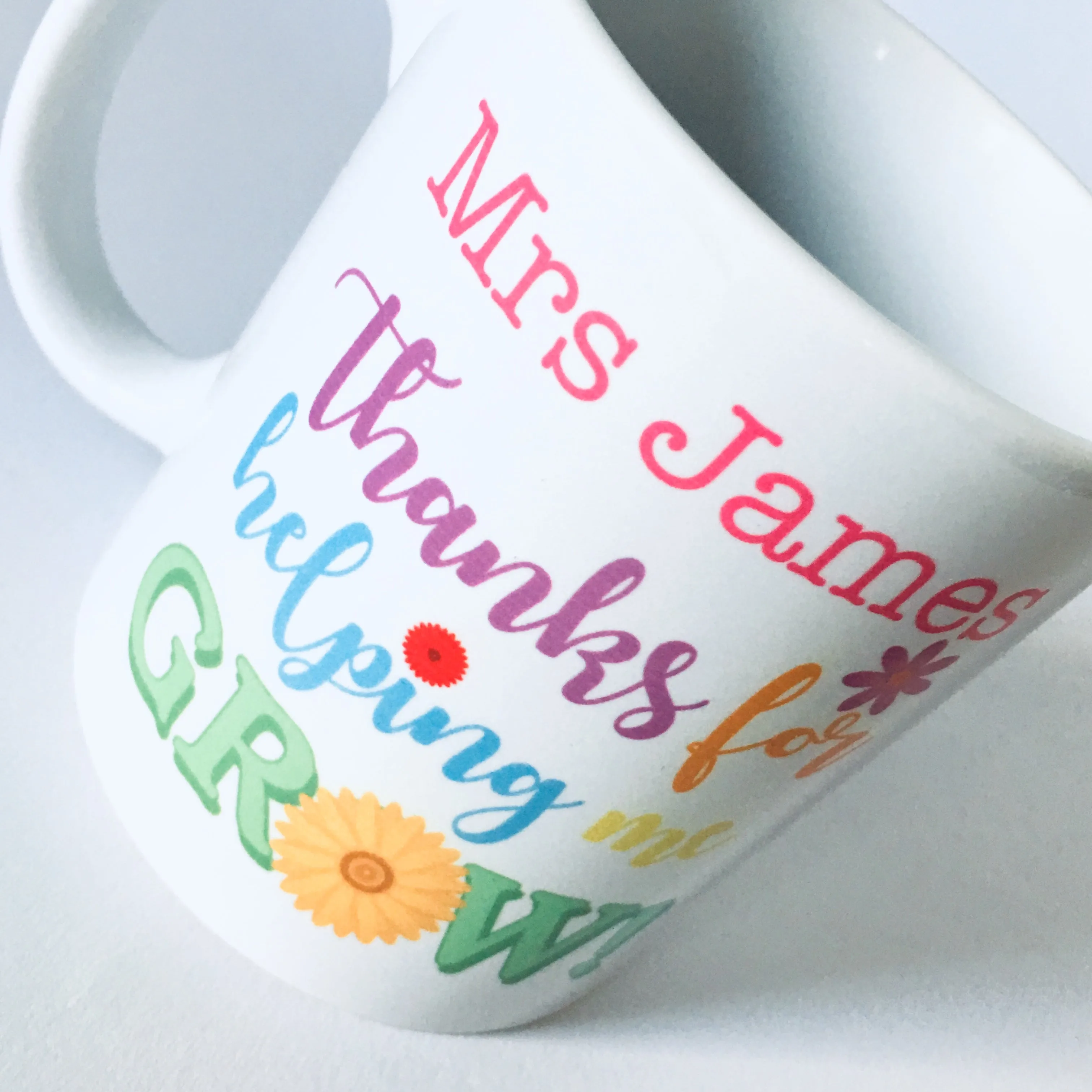 Thanks For Helping Me Grow Mug - Personalised