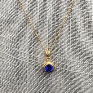 Unique Tanzanite Gemstone Gold Necklace