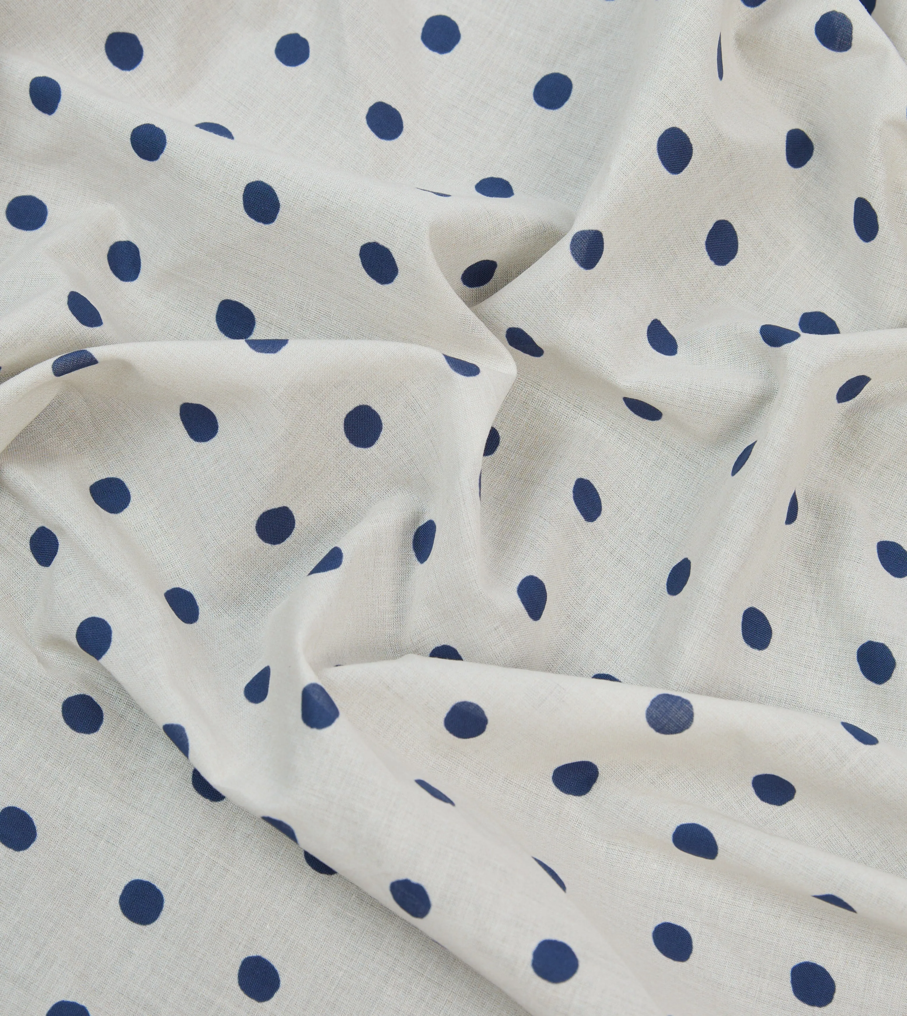 White and Navy Polka Dot Print Bandana