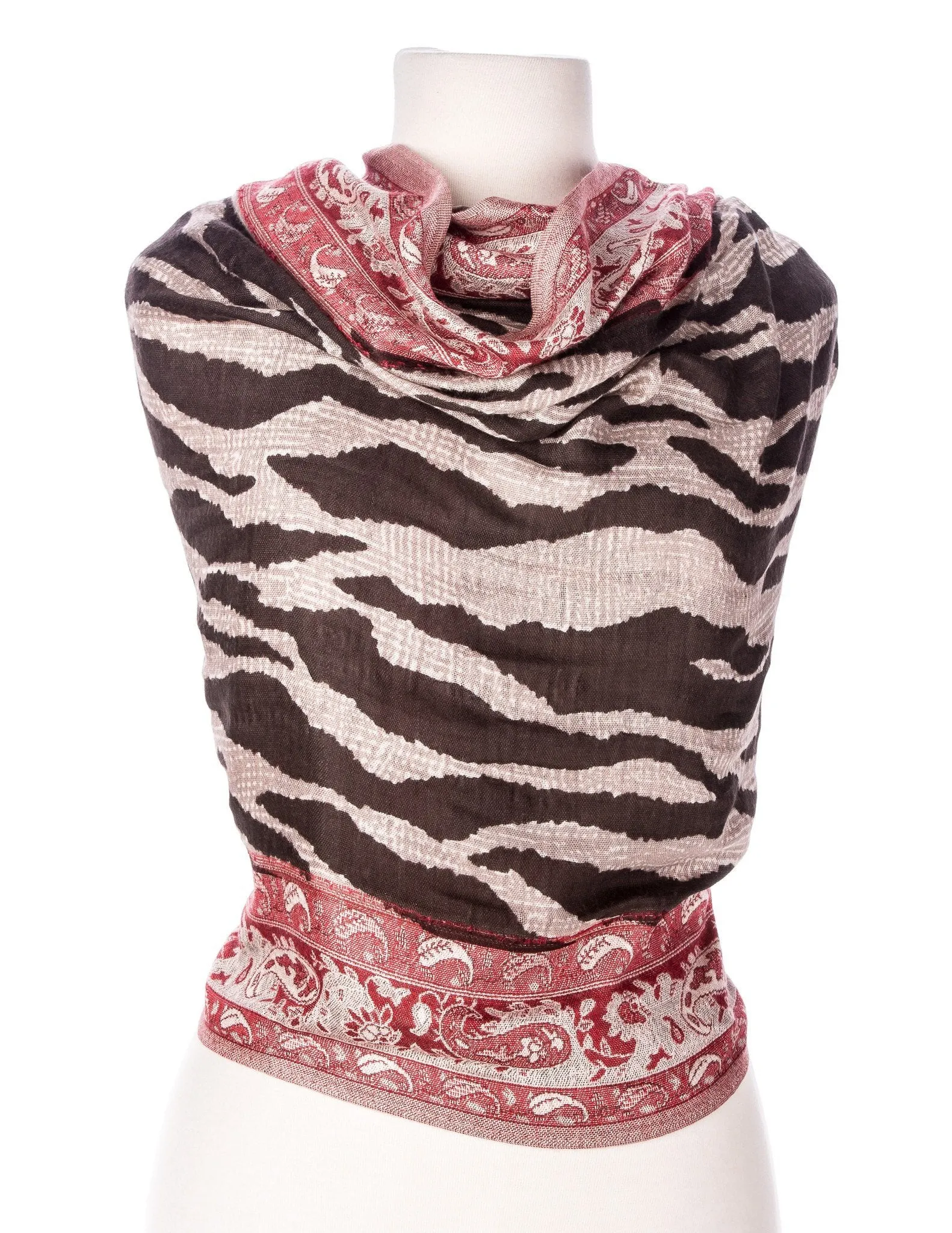 Wildlife Spring Scarf - Brown/Red