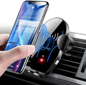 Wireless Car Charger Mount, Mikikin Auto-Clamping Qi 10W 7.5W Fast Charging Car Phone Holder Air Vent Compatible with Iphone 14/13/12/Mini/11/Pro/Pro Max/Plus/Xr/Xs/X/8, Samsung S22/S21/S20/10/Note 20