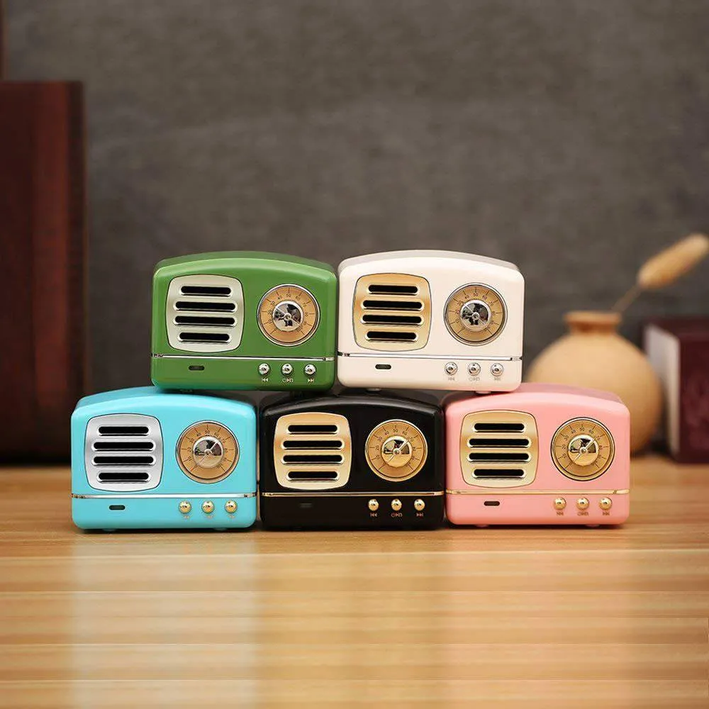 Wireless Stereo Retro Speakers-Wooden