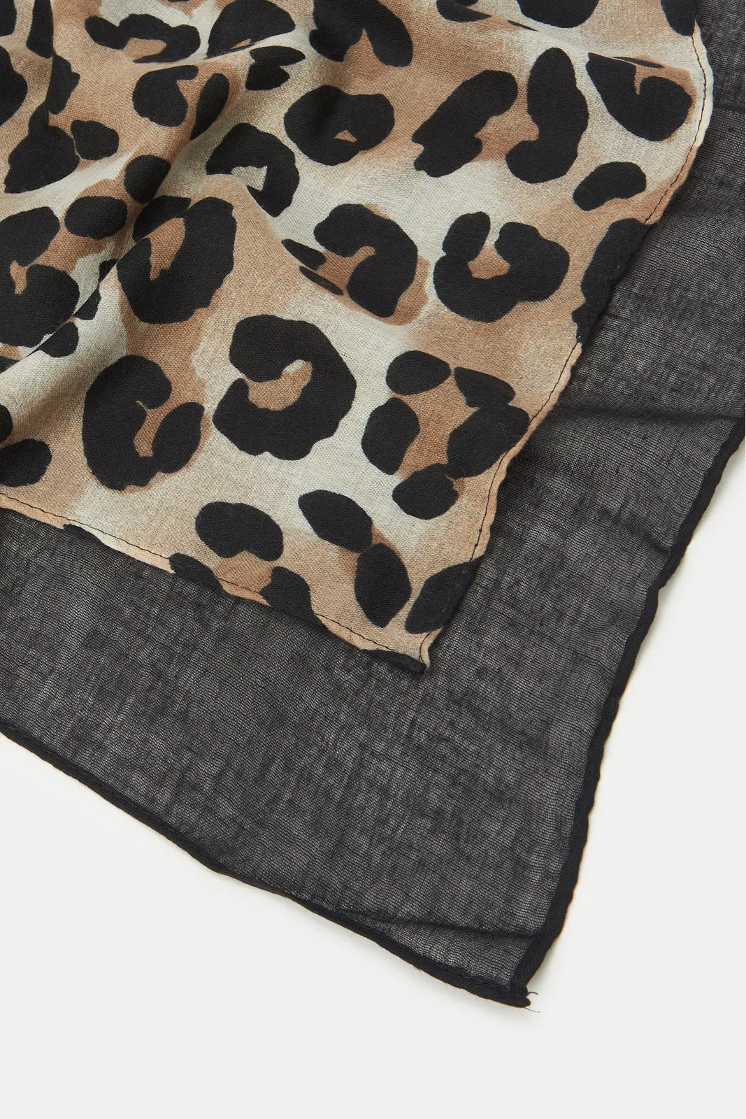 Women Black And Brown Solid And Printed Pashmina Scarf (Pack of 2)