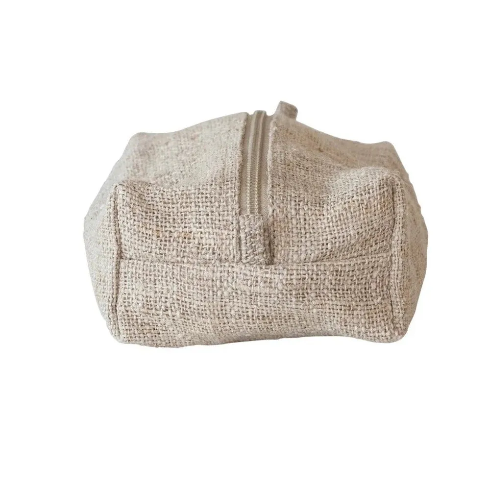 Woven Hemp Fiber Zip Pouch