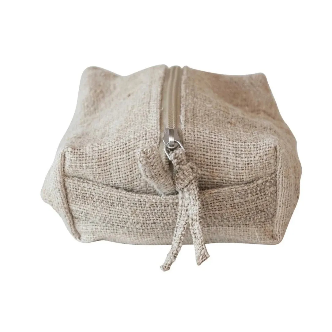 Woven Hemp Fiber Zip Pouch